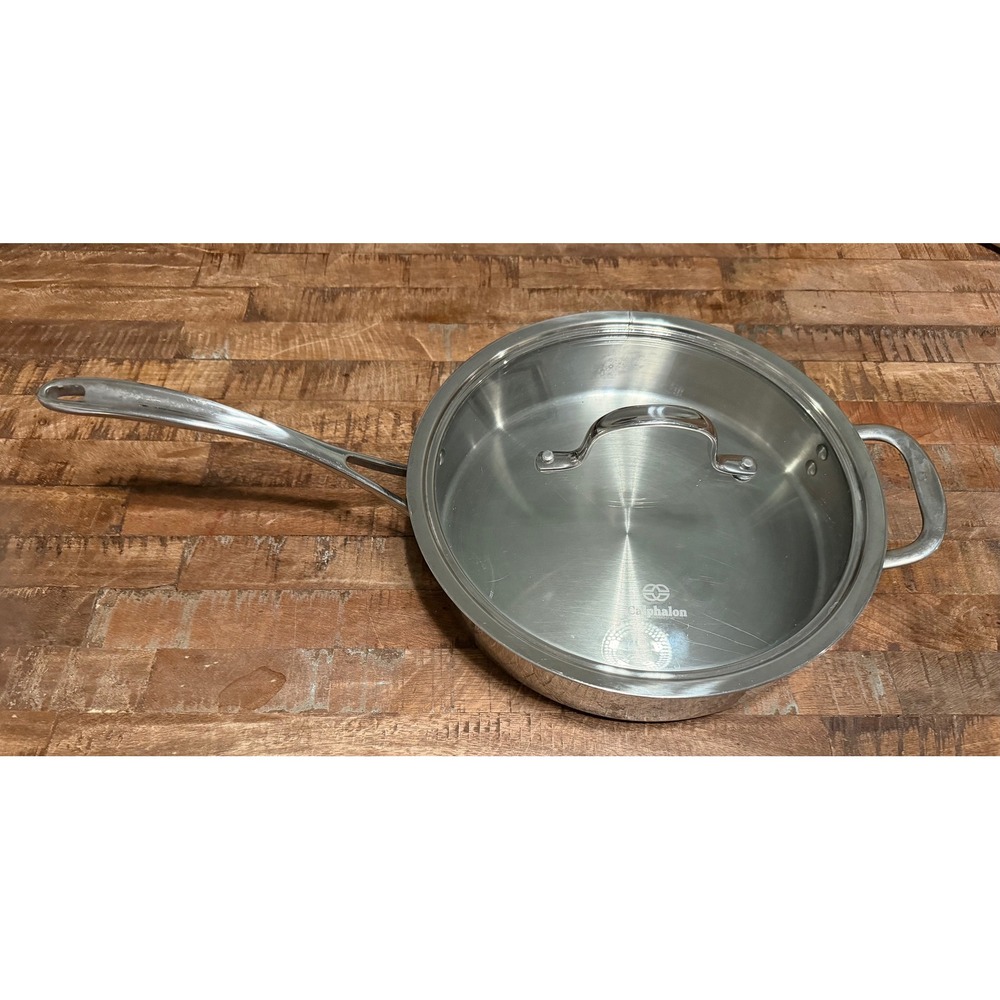 Calphalon 5003 Stainless Steel 3QT Saute Pan with Glass Lid Induction Safe